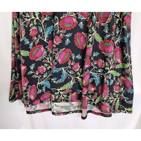 Lularoe Azure Floral Print Slinky Knee Length Pyll On A-Line Skirt Large NWT - Picture 3 of 9